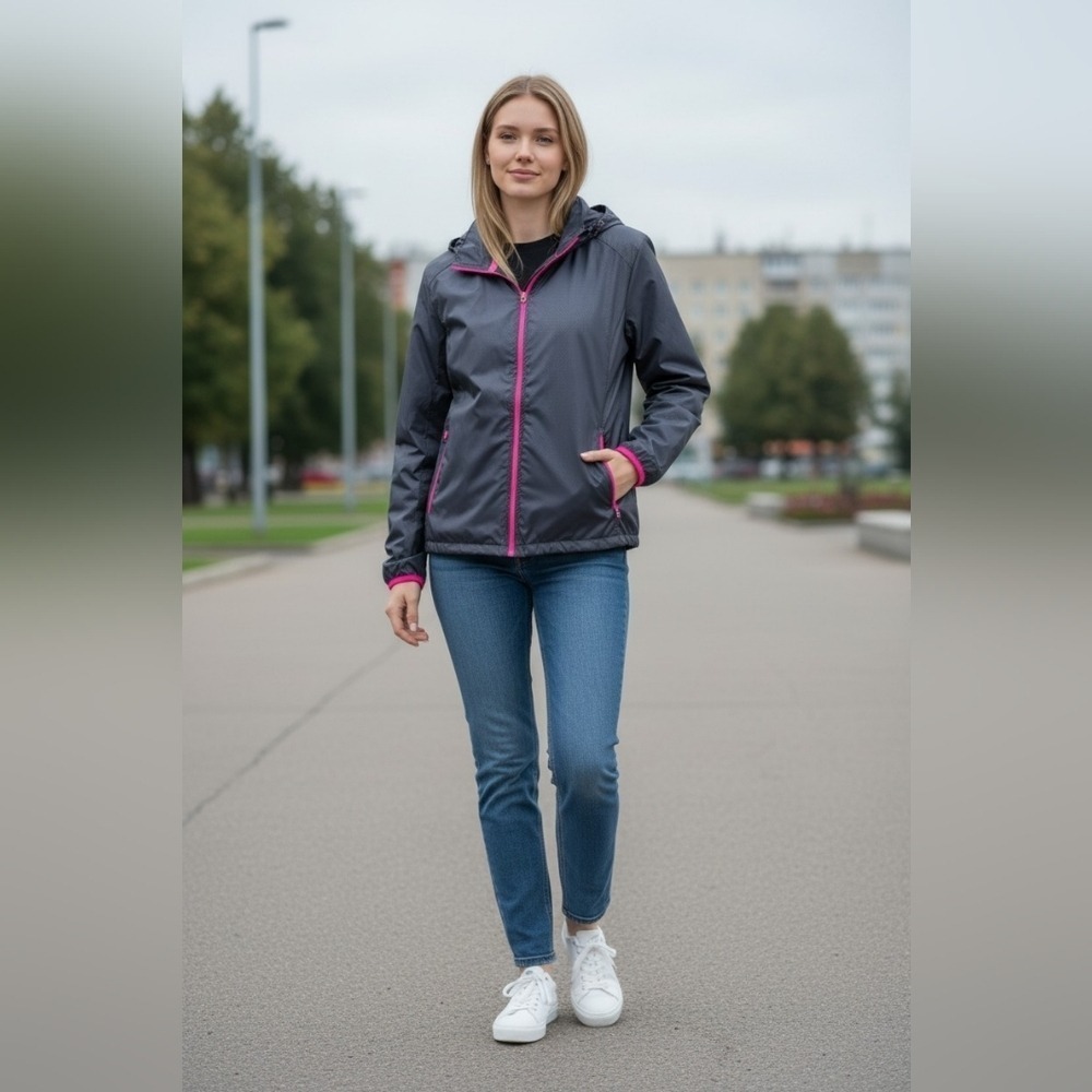 danskin Women's Size XL Windbreaker Workout Gym Zip Up Jacket